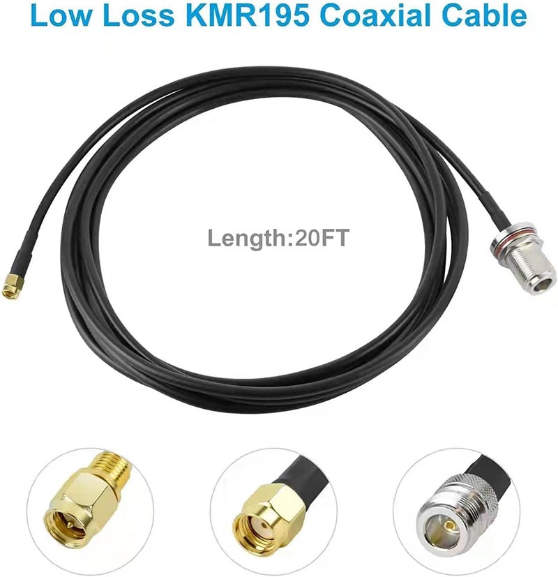slinkdsco Waterproof 5.8dBi Lora 915MHz Fiberglass Antenna with 20Ft Low Loss KMR195 Cable for Helium Hotspot RAK Nebra Bobcat 300 SenseCAP M1 Hotspot HNT Miner Heltec V3 Meshtastic LORA32 915MHz LoRa Module - Image 4